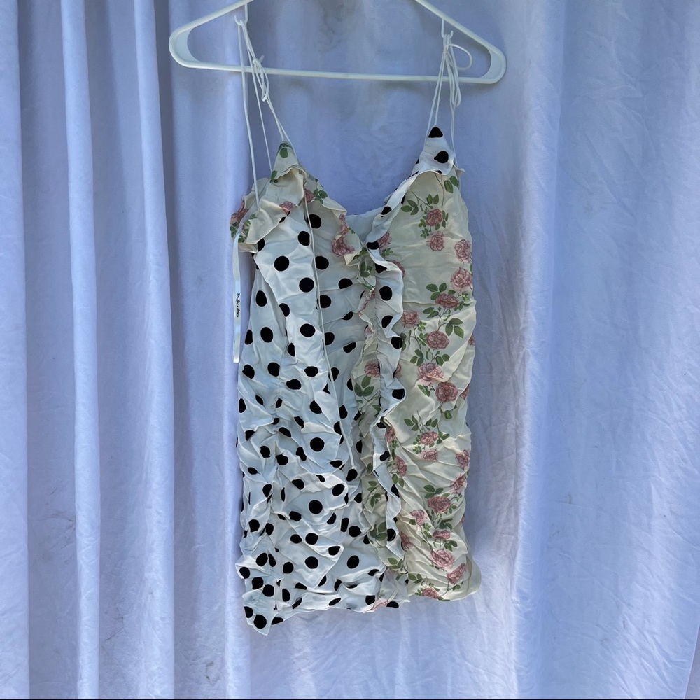 NWT For Love & Lemons Mochi Shirred Mini Dress - Picture 5 of 9